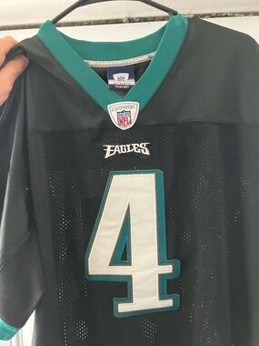 NFL Eagles Black and Teal Reebok Authentic Football Jersey